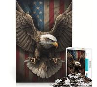 for Adults 1000 Piece Jigsaw Puzzle Eagle American Flag, Hands-on Game, Pattern Assembly, Unique Birthday And Gifts 38x26cm