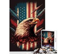 for Adults 1000 Piece Jigsaw Puzzle Eagle American Flag Home Decoration Toys Art Work Gift Educational Game Fun at Home Activities, Size 50x75cm