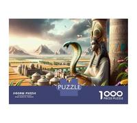 for Adults 1000 Piece Jigsaw Puzzle Egyptian Goddess Holding Serpent Adult Jigsaw Puzzle Relax Games Staycation Kill Time Fun Activities at Home 52x38cm/1000pcs