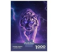 for Adults 1000 Piece Jigsaw Puzzle Electric Tiger Majesty Jigsaw Brain Teaser Game Home Decoration Unique Birthday And Xmas Gifts 52x38cm/1000pcs