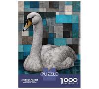 for Adults 1000 Piece Jigsaw Puzzle Elegant Swan in Blue Mosaic Jigsaw Puzzle Brain Teaser Game Hand Speed Race Fun Activities at Home 38x26cm/1000pcs