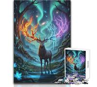 for Adults 1000 Piece Jigsaw Puzzle Elemental Stag in Enchanted Forest Birthday Present DIY Toys for And 14 Years And over (size 38x26cm)