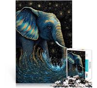 for Adults 1000 Piece Jigsaw Puzzle Elephant Darling Made of wood for age 14 years and over educational learning Great Gift。size：50x75cm/19.68x29.52inch