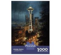 for Adults 1000 Piece Jigsaw Puzzle Emerald City Seattle USA Jigsaw for Adults Relax Games Hand Speed Race Fun Activities at Home 70x50cm/1000pcs