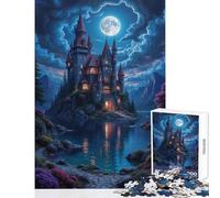 for Adults 1000 Piece Jigsaw Puzzle Enchanted Castle by The Lake 1000 Piece Jigsaws Impossible Game Gifts For Birthdays Tough Challenge (50x75cm)