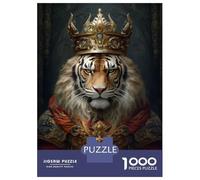 for Adults 1000 Piece Jigsaw Puzzle Fancy King Tiger Jigsaw Puzzle Brain Teaser Game Hand Speed Race Fun Activities at Home 52x38cm/1000pcs