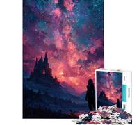 for Adults 1000 Piece Jigsaw Puzzle Fantasy Castle Under Starry Sky Difficult And Challenge A Work of Art Educational Games Suitable for People Aged 14 And Above (50x75cm)