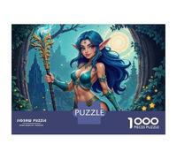 for Adults 1000 Piece Jigsaw Puzzle Fantasy Elf Warrior Art Print Jigsaw for Adults Family Game Improve Memory Christmas Birthday Gifts 70x50cm/1000pcs