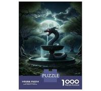 for Adults 1000 Piece Jigsaw Puzzle Fantasy Forest Fountain with Serpent Puzzles for Adults Toy Wall Decor Pattern Assembly Unique Birthday And Xmas Gifts 52x38cm/1000pcs