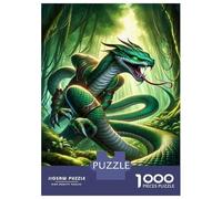 for Adults 1000 Piece Jigsaw Puzzle Fantasy Green Serpent Art Print Puzzles for Adults Toy Wall Decor Pattern Assembly Unique Birthday And Xmas Gifts 52x38cm/1000pcs