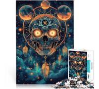 for Adults 1000 Piece Jigsaw Puzzle Fantasy magic skull Made of cardboard for age 14 years and over Practical game Christmas game Presents for Women。size：38x52cm/14.96x20.47inch