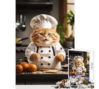 for Adults 1000 Piece Jigsaw Puzzle Fat Cat Chef Fun Family Bonding Activity Ideal Festive Choice (50X75cm)
