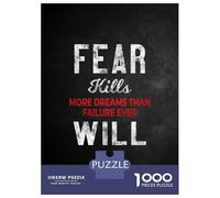 for Adults 1000 Piece Jigsaw Puzzle Fear Kills Dreams Jigsaw Brain Teaser Game Home Decoration Unique Birthday And Xmas Gifts 70x50cm/1000pcs