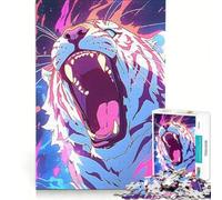 for Adults 1000 Piece Jigsaw Puzzle Ferocious Tiger Anime, Fun Games, Parent-child Interaction, Every Piece Is Unique 38x26cm