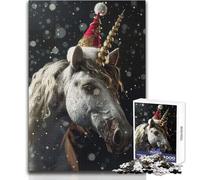 for Adults 1000 Piece Jigsaw Puzzle Festive Unicorn Christmas Enjoy Peaceful Quiet Moments High Accuracy Cutting Craft Play Toy Size 50x75cm