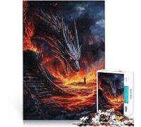 for Adults 1000 Piece Jigsaw Puzzle Fiery Dragon Confrontation Made of cardboard for age 14 years and over learning educational game Improving love between couples。size：26x38cm/10.24x14.96inch