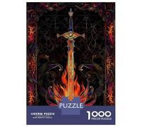 for Adults 1000 Piece Jigsaw Puzzle Fire Sword Jigsaw for Adults Family Game Improve Memory Christmas Birthday Gifts 38x26cm/1000pcs