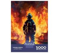 for Adults 1000 Piece Jigsaw Puzzle Firefighter Flames Adult Puzzles Anti-Stress Toys Precision Cutting Fun Activities at Home 38x26cm/1000pcs