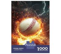 for Adults 1000 Piece Jigsaw Puzzle Flaming Baseball Fury -2 Jigsaw for Adults Relax Games Hand Speed Race Fun Activities at Home 38x26cm/1000pcs