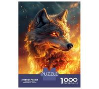 for Adults 1000 Piece Jigsaw Puzzle Flaming Wolf Majesty -2 Jigsaw for Adults Relax Games Hand Speed Race Fun Activities at Home 70x50cm/1000pcs