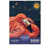 for Adults 1000 Piece Jigsaw Puzzle Flamingo in Starry Night Art Adult Jigsaw Toy Wall Decor Difficult Challenge Fun at Home Activities, 70x50cm/1000pcs