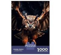 for Adults 1000 Piece Jigsaw Puzzle Flying Owl at Night Teenager Puzzles DIY Toys Difficult Challenge Challenging Game Gifts 52x38cm/1000pcs