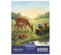 for Adults 1000 Piece Jigsaw Puzzle Forest Animals by The Pond Jigsaw Puzzle Brain Teaser Game Hand Speed Race Fun Activities at Home 70x50cm/1000pcs