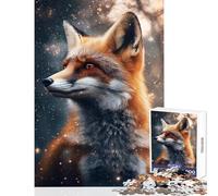 for Adults 1000 Piece Jigsaw Puzzle Fox in Stardust Shared Joyful Home Experience Wonderful Festive (38X26cm)