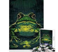 for Adults 1000 Piece Jigsaw Puzzle Frog in The Rain Shared Joyful Home Experience Wonderful Festive (38X52cm)