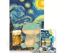 for Adults 1000 Piece Jigsaw Puzzle Frog Under Starry Night, Anti-Stress Toys, Difficult Hard, Wishlist with Santa Claus 50x75cm