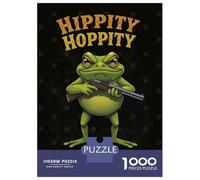 for Adults 1000 Piece Jigsaw Puzzle Frog with Shotgun Funny Jigsaw for Adults Family Game Improve Memory Christmas Birthday Gifts 52x38cm/1000pcs