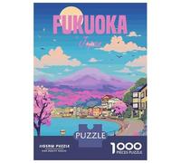 for Adults 1000 Piece Jigsaw Puzzle Fukuoka Japan Adult Puzzles Family Games Difficult Challenge Fun Activities at Home 38x26cm/1000pcs