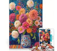 for Adults 1000 Piece Jigsaw Puzzle Full Vase of Multi Flowers, Fun Games, Challenging To Complete, Improving Love between Couples 50x75cm