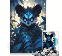 for Adults 1000 Piece Jigsaw Puzzle Furry Lemur in Jungle, Educational Toy, Decompressing Intellectual, for Is Ideal As A Gift 38x52cm