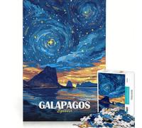 for Adults 1000 Piece Jigsaw Puzzle Galapagos Ecuador Starry Night Landscape, Educational Toy, Decompressing Intellectual, for Is Ideal As A Gift 38x26cm
