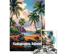 for Adults 1000 Piece Jigsaw Puzzle Galapagos Island, Ecuador Travel Poster Relax Games Learning Educational Toys Art Work Gifts Staycation Kill Time (size 38x52cm)