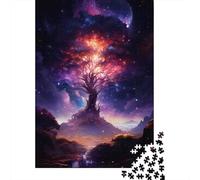 for Adults 1000 Piece Jigsaw Puzzle Galaxy Tree Fantasy Art Print Adult Jigsaw Puzzle Brain Teaser Game For Family Fun Christmas Birthday Gifts 52x38cm/1000pcs