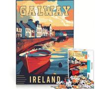 for Adults 1000 Piece Jigsaw Puzzle Galway in Ireland, Fun Games, Parent-child Interaction, Every Piece Is Unique 38x26cm