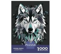 for Adults 1000 Piece Jigsaw Puzzle Geometric Wolf Wall Art Print Adult Jigsaw Puzzle Brain Teaser Game For Family Fun Christmas Birthday Gifts 38x26cm/1000pcs
