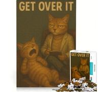 for Adults 1000 Piece Jigsaw Puzzle Get Over It︰ Cat Therapy, Fun Games, Challenging To Complete, Improving Love between Couples 38x52cm