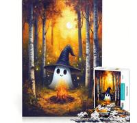 for Adults 1000 Piece Jigsaw Puzzle Ghost Cozy Campfire, Anti-Stress Toys, Difficult Hard, Wishlist with Santa Claus 38x52cm