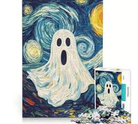 for Adults 1000 Piece Jigsaw Puzzle Ghostly Starry Night, Fun Games, Challenging To Complete, Improving Love between Couples 38x52cm