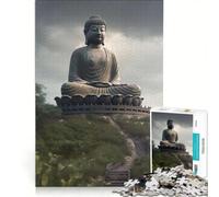 for Adults 1000 Piece Jigsaw Puzzle Giant Buddha Lotus Pathway, Fun Games, Challenging To Complete, Improving Love between Couples 50x75cm