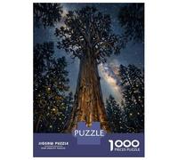 for Adults 1000 Piece Jigsaw Puzzle Giant Sequoia Night Sky - Nature Poster, Mystical Tree Wall Decor, Dark Fantasy Landscape, Firefly F... Teenager Puzzles Toy Wall Decor Stress Reliever Fun at Home