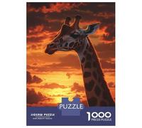 for Adults 1000 Piece Jigsaw Puzzle Giraffe Sunset Beauty Jigsaw Brain Teaser Game Home Decoration Unique Birthday And Xmas Gifts 70x50cm/1000pcs
