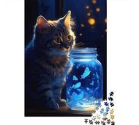 for Adults 1000 Piece Jigsaw Puzzle Glowing Butterflies in A Jar Puzzles for Adults Toy Wall Decor Pattern Assembly Unique Birthday And Xmas Gifts 38x26cm/1000pcs