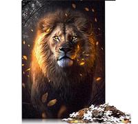 for Adults 1000 Piece Jigsaw Puzzle Glowing Lion Jigsaw Puzzles Cardboard puzzles Educational Game Challenge Toy （Size 26x38cm）