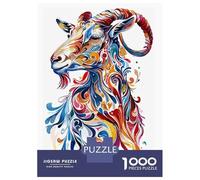 for Adults 1000 Piece Jigsaw Puzzle Goat Colorful Pop Art Jigsaw for Adults Family Game Improve Memory Christmas Birthday Gifts 38x26cm/1000pcs