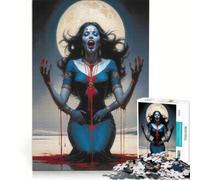 for Adults 1000 Piece Jigsaw Puzzle Goddess Kali in Moonlight, DIY Toys, Pattern Assembly, Artists' Collection, Fine Arts (38x52cm)