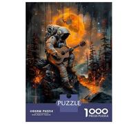 for Adults 1000 Piece Jigsaw Puzzle Golden Astronaut Music Jigsaw for Adults Relax Games Hand Speed Race Fun Activities at Home 70x50cm/1000pcs